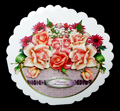 Plate and Roses Shaped Card Plus Stand by Diane  Hitchcox