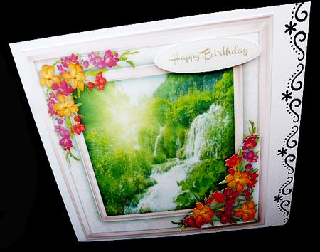 Lovely Freesiers and Waterfall  by Diane  Hitchcox