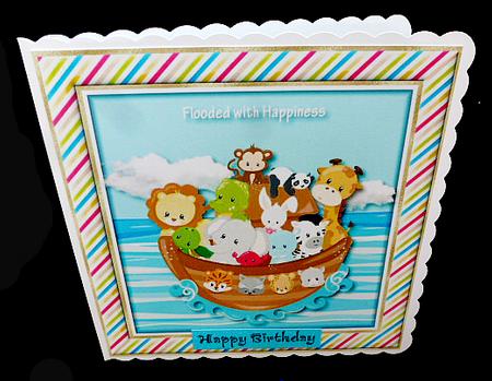 Noah Flooded with Happiness Card Topper by Diane  Hitchcox