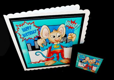 Super Mouse! is in the City Whap! Take That 8x8 by Diane  Hitchcox