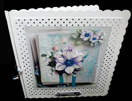 Purple Flower 7x7 Card with Decoupage by Diane  Hitchcox