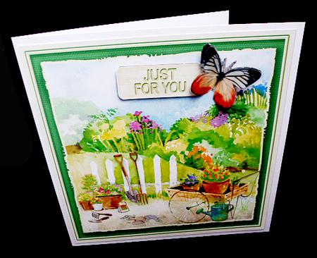 Flower Garden 8in x 8in Decoupage by Diane  Hitchcox