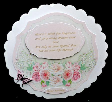 Lovely Pink Roses and Birthday Verse  by Diane  Hitchcox