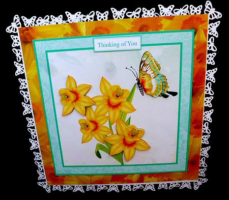 Daffodils & Butterfly 8x8 Card Mini Kit & Decoupage by Diane  Hitchcox