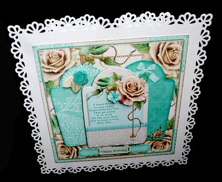 Cute Tags and Roses Card Topper 855 by Diane  Hitchcox