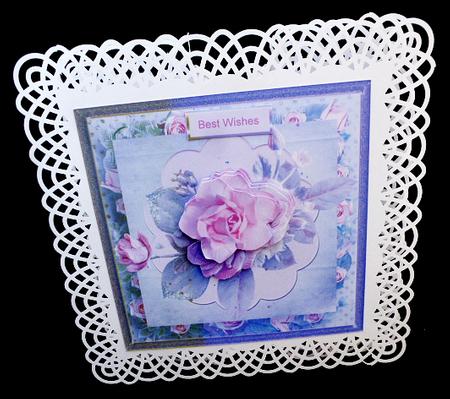 Vintage Pink Rose 7x7 Card and Decoupage by Diane  Hitchcox