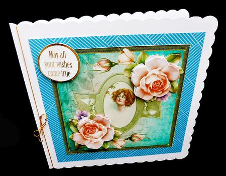 Peach Rose 7x7 Card and Decoupage by Diane  Hitchcox