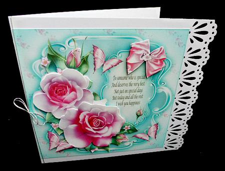 Pink Roses Card Mini Kit by Diane  Hitchcox