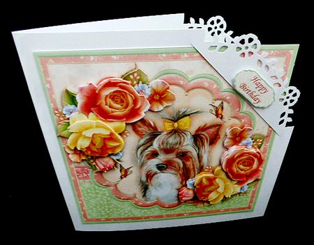 Yokshire Terrier & Summer Roses 8x8 Decoupage Mini Kit by Diane  Hitchcox