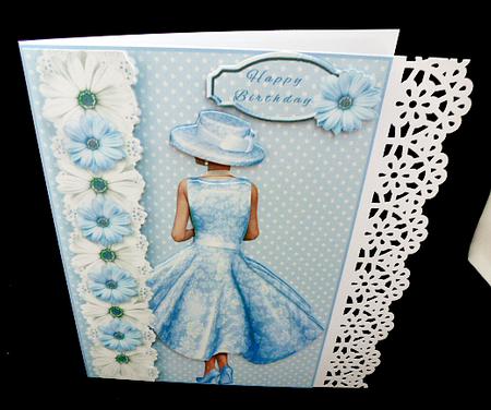 Blue Dasies Card Front by Diane  Hitchcox