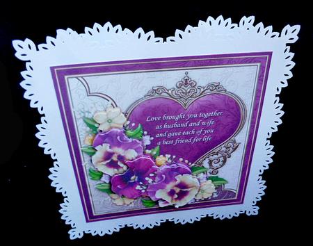 Pansy Heart & Verse for Wedding or Anniversary 8x8 Mini Kit by Diane  Hitchcox