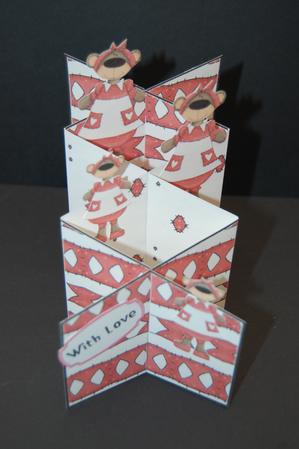 Red White Heart Bear Cascade by Diane Moore