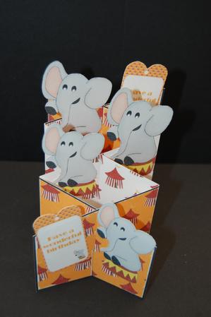 Circus Elephants Cascade Card Kit by Diane Moore
