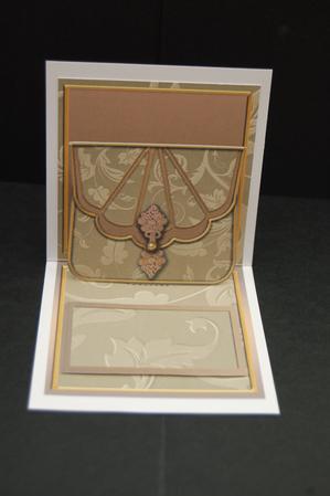Coffee Floral Bag Blank Mini 3D Pop-up Card by Diane Moore