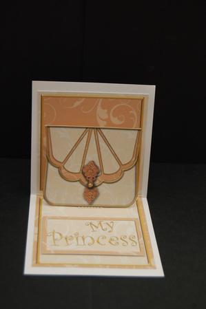 Cream Floral Diva Bag Mini 3D Pop-up Card by Diane Moore