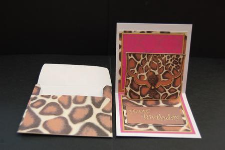 Giraffe Bag Birthday Mini 3D Pop-up Card by Diane Moore