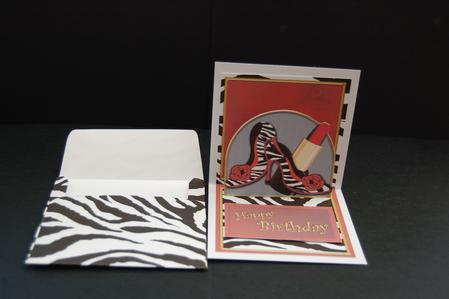 Zebra Print Shoes Birthday Mini 3D Pop-up Card by Diane Moore