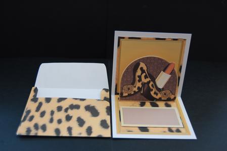 Leopard Print Shoes Blank Mini 3D Pop-up Card by Diane Moore