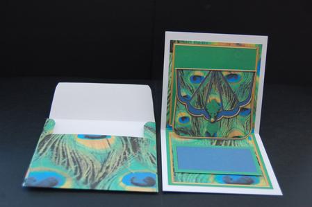Peacock Print Bag Blank Mini 3D Pop-up Card by Diane Moore