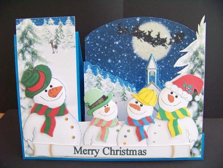 Singing Snowmen Scene by Diane Moore