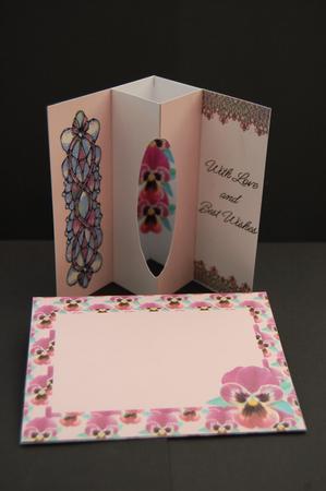 Pink Pansy Internal Window Card Kit by Diane Moore
