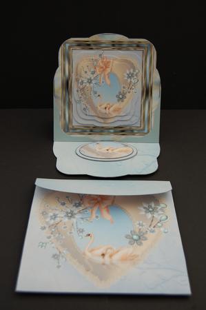 Wedding Heart Swans Fancy Easel by Diane Moore
