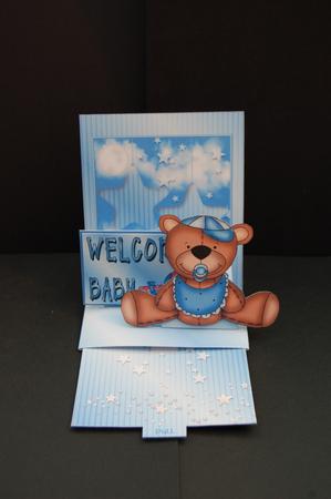 New Baby Boy Bear Pop-up Slider Card Kit by Diane Moore