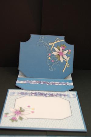 Shaped Corners Easel Card & Envelope in Teal by Diane Moore