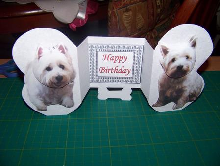 Westie 3D Decoupage Bone Shaped Card by Diane Moore