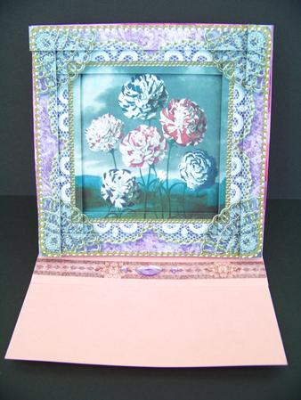 Multi Carnations Spiral Edge Stacker Card Front by Diane Moore