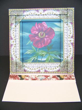 Plum Peony Spiral Edge Stacker Card Front by Diane Moore