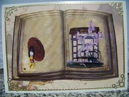 Japenese Geisha Girl Book Pyramid First Page by Diane Moore