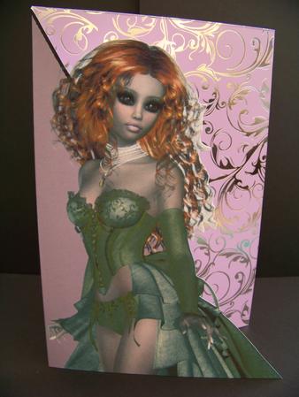 Gorgeous in Green A5 Shaped Front Card by Diane Moore