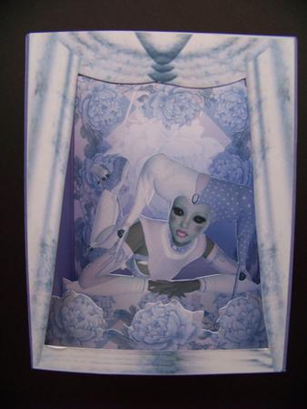 Purple Harlequeen Theatre Card by Diane Moore