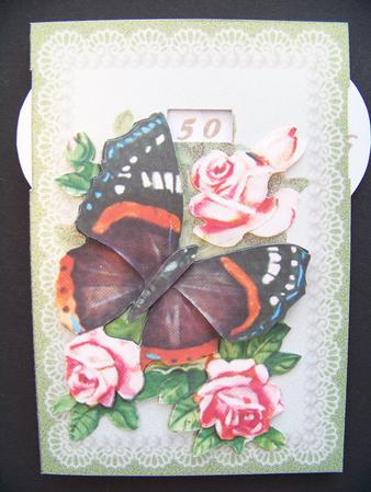 Butterfly &pink Flower - Year Card Part 2 by Diane Moore