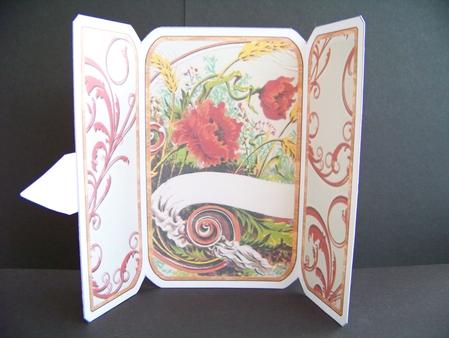 Poppy Poppies Square Gatefold Buckle Card by Diane Moore