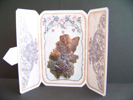 Ornate Ironwork Floral Notelet/thank You Square Gatefold Buckle Card by Diane Moore