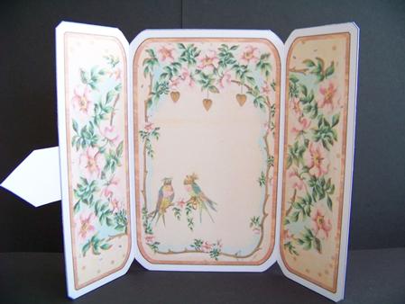 Very Pretty Vintage Wedding/thank You Birds Square Gatefold Buckle Card by Diane Moore