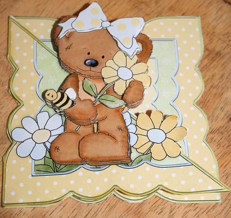 Bear & Flowers All in One Over the Edge by Diane Sixsmith