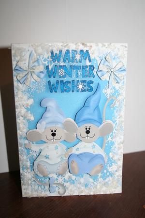 Warm Winter Wishes, Cute Pair of Mice by Diane Sixsmith