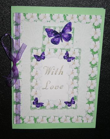 Butterflies and Blossoms (1) Card Front, Pocket and Bookmark by Diane Sixsmith