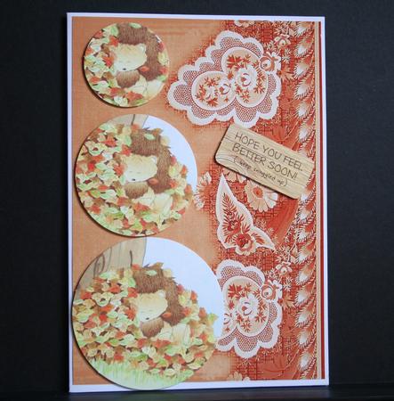 Burnt Ornage Grunge Floral Wallpaper Border A4 Backing Paper by Diane Sixsmith