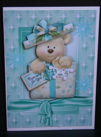 Cute Polar Bear in Christmas Box A4 by Diane Sixsmith