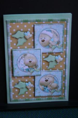 Christmas Bears Three Square Quick Card Front by Diane Sixsmith