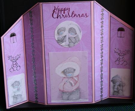 Pink Swirls Theatre Card Base by Diane Sixsmith