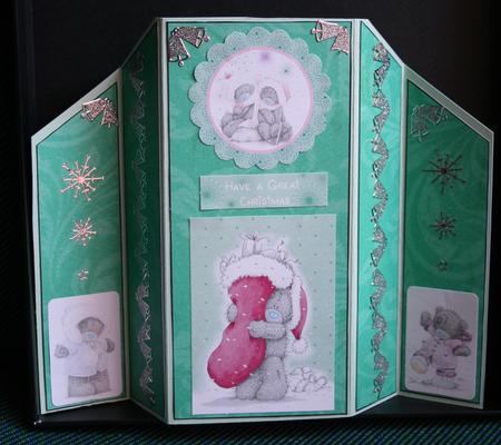 Green Swirls Theatre Card Base by Diane Sixsmith