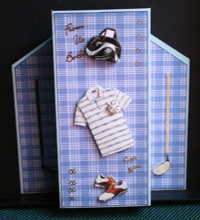 Purple Plaid Theatre Card Base by Diane Sixsmith