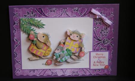 Lilac Entwined Embossed Floral A4 Backing Paper by Diane Sixsmith