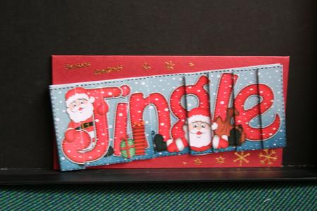 Christmas Jingle with Santa Dl Side Stacker Topper by Diane Sixsmith