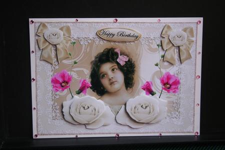 Sweet Vintage Girl in White Lace by Diane Sixsmith